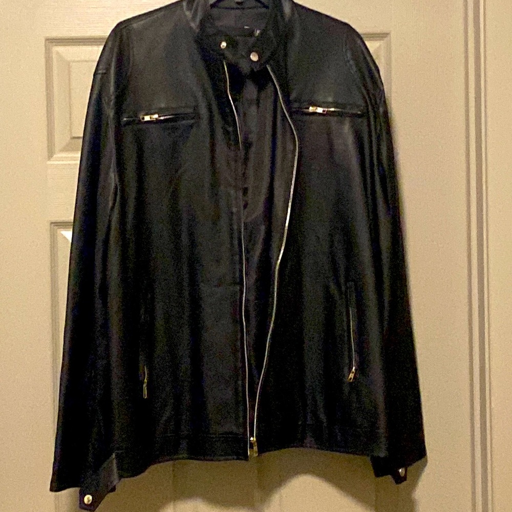 Lightweight faux leather jacket